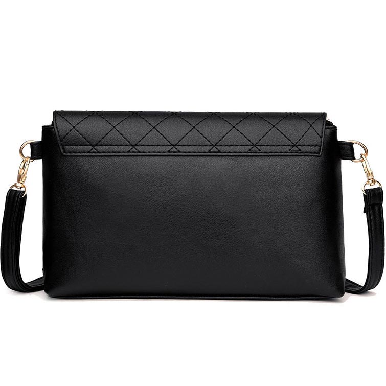 Black accessories,Plain Color accessories,Black PU Material Turnlock Shoulder Bag