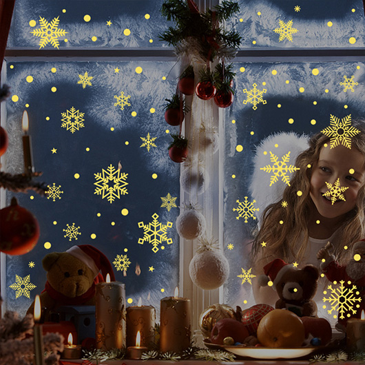 Gold accessories,Christmas accessories,Dot accessories,Snowflake Print Christmas Design Gold Sticker