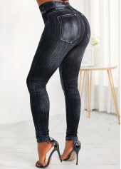 Black bottoms,Plain Color bottoms,Pocket Black Skinny Zipper Fly High Waisted Jeans