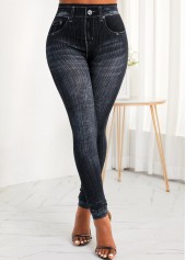 Black bottoms,Plain Color bottoms,Pocket Black Skinny Zipper Fly High Waisted Jeans