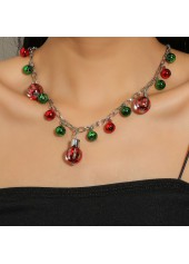 Red Contrast Bells Design Round Necklace