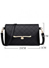 Black accessories,Plain Color accessories,Black PU Material Turnlock Shoulder Bag
