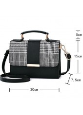 Black accessories,Houndstooth accessories,Magnetic Black Houndstooth Print Shoulder Bag