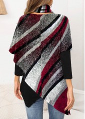 Multi Color plus size,Geometric plus size,ROTITA Plus Size Geometric Print Long Sleeve Asymmetric Hem Sweatshirt