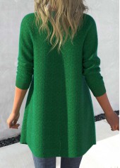 Green outerwear & coats,Plain Color outerwear & coats,ROTITA Lace Green Long Sleeve Open Front Coat