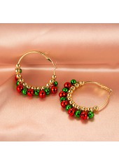 Christmas Bell Metal Gold Round Earrings