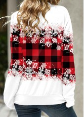 Red plus size,Plaid plus size,Geometric plus size,Ombre plus size,ROTITA Plus Size Plaid Red Cowl Neck Long Sleeve Sweatshirt