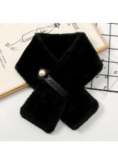 Pearl Design Black Faux Fur Scarf