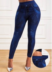 Tie Dye Print Navy High Waisted Leggings