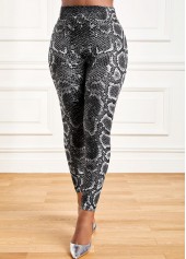 Grey bottoms,Animal Print bottoms,Snakeskin Print High Waisted Grey Leggings