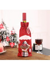 Christmas Snowflake Print Red Wine Cover