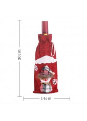 Red accessories,Christmas accessories,Plaid accessories,Christmas Snowflake Print Red Wine Cover