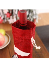 Red accessories,Christmas accessories,Plaid accessories,Christmas Snowflake Print Red Wine Cover