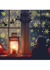 Snowflake Print Christmas Design Gold Sticker