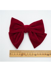 Wine Red accessories,Plain Color accessories,Velvet Wine Red Bowknot Design Barrette