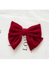 Wine Red accessories,Plain Color accessories,Velvet Wine Red Bowknot Design Barrette