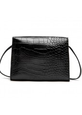 Black accessories,Plain Color accessories,Turnlock Design Black Contrast Shoulder Bag