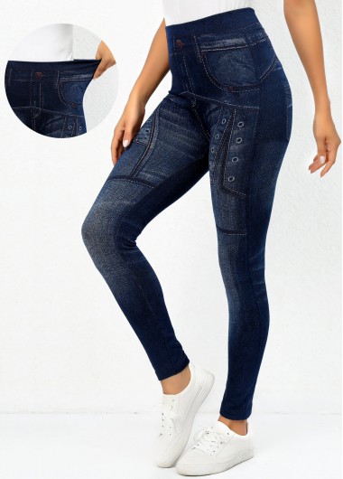 Navy bottoms,Other bottoms,Navy High Waisted Elastic Waist Leggings