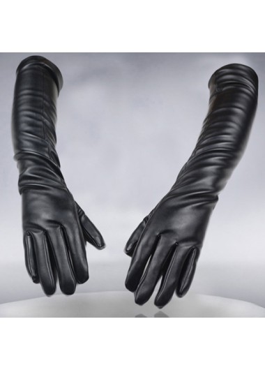 black warming above elbow full finger gloves