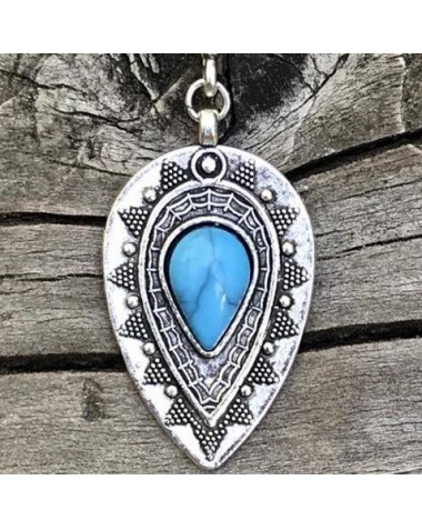 Silver jewelry,Other jewelry,Silver Teardrop Design Metal Detail Necklace