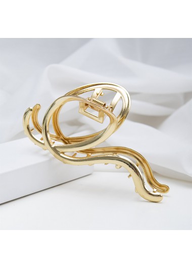 Gold accessories,Plain Color accessories,Asymmetry Gold Design Metal Detail Barrette