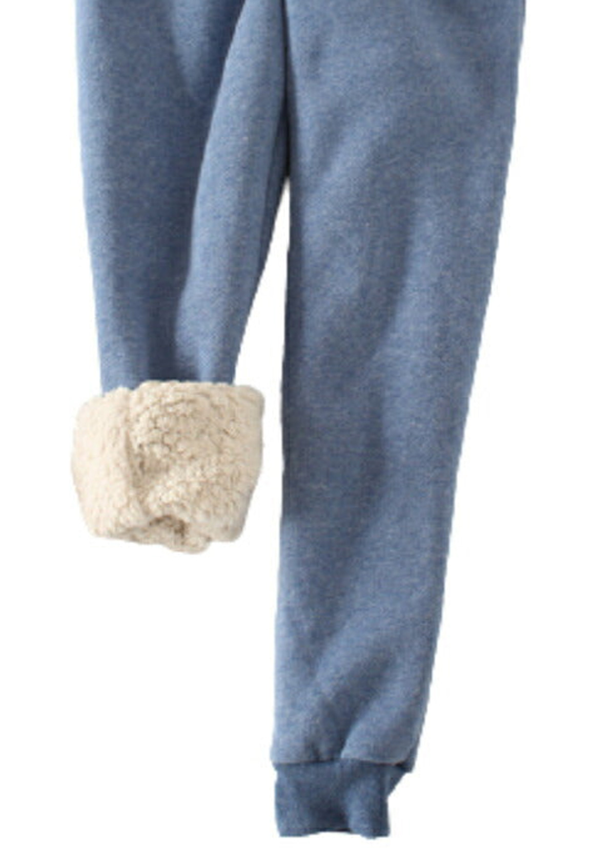 Dusty Blue bottoms,Contrast Color bottoms,Plush Dusty Blue Jogger Drawastring High Waisted Pants