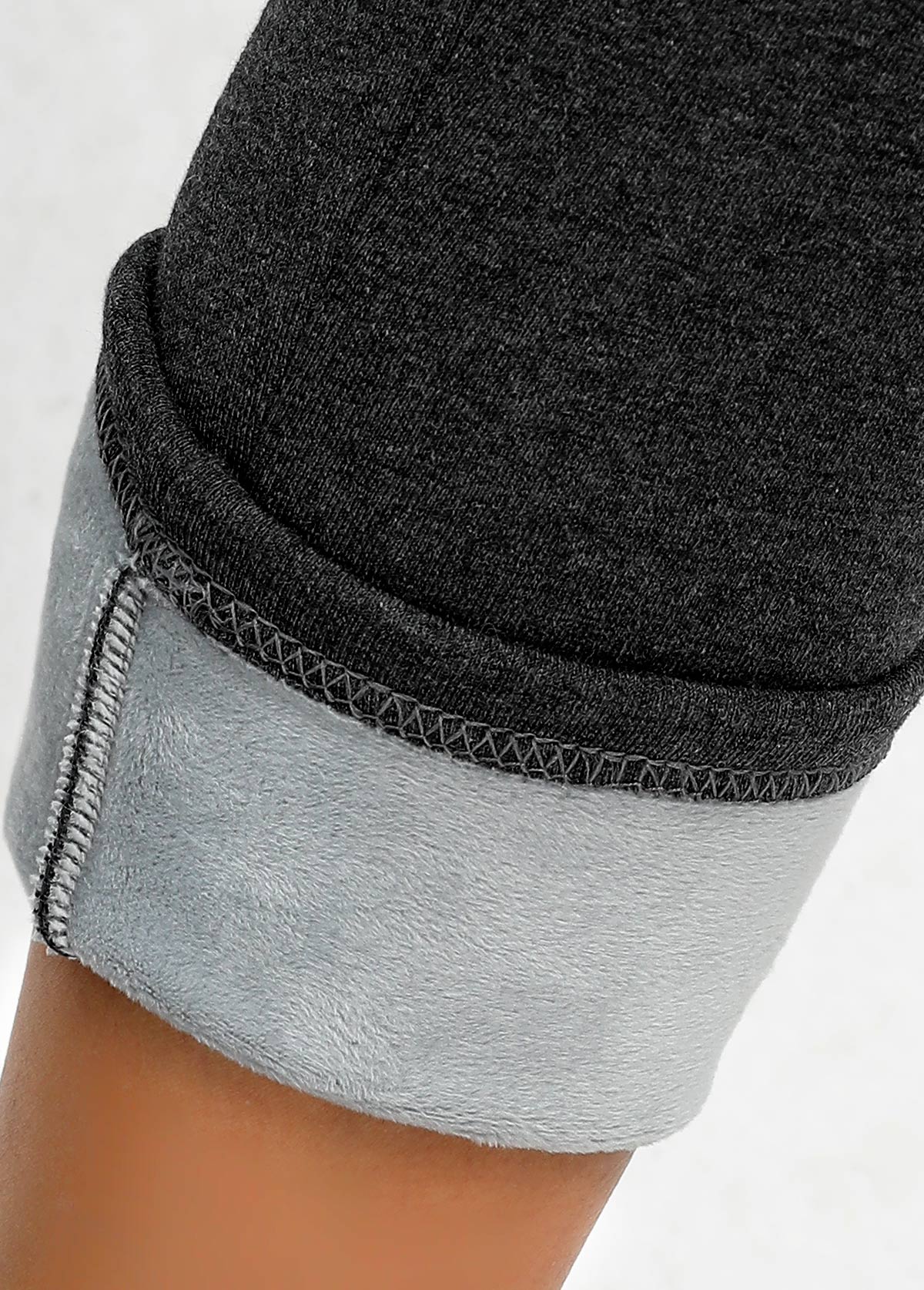 Dark Grey Marl bottoms,Plain Color bottoms,Dark Grey Marl High Waisted Elastic Waist Leggings