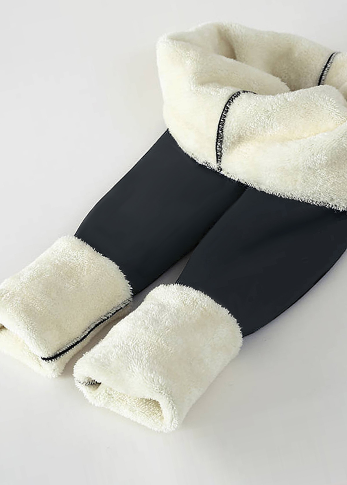 Dark Grey bottoms,Contrast Color bottoms,Dark Grey High Waisted Elastic Waist Leggings