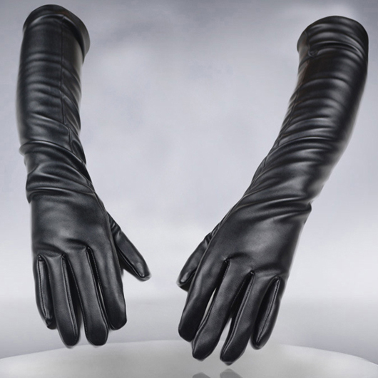 Black Warming Above Elbow Full Finger Gloves