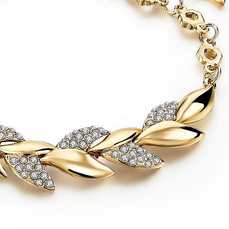 Gold jewelry,Other jewelry,Round Leaf Design Gold Alloy Bracelet
