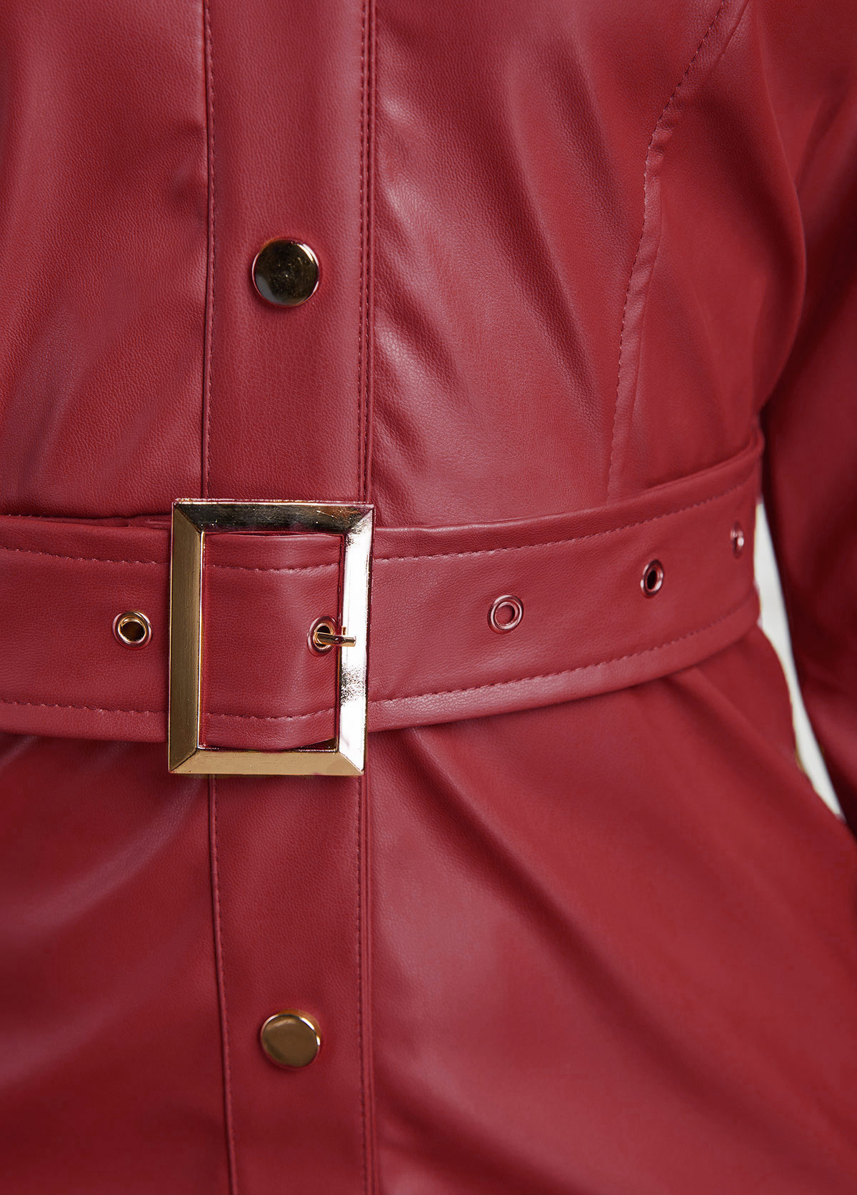 Red dresses,Plain Color dresses,ROTITA Red Belted Bodycon Turn Down Collar Dress