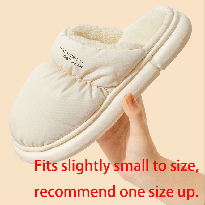White accessories,Plain Color accessories,White Plush Falt Round Toe Slippers