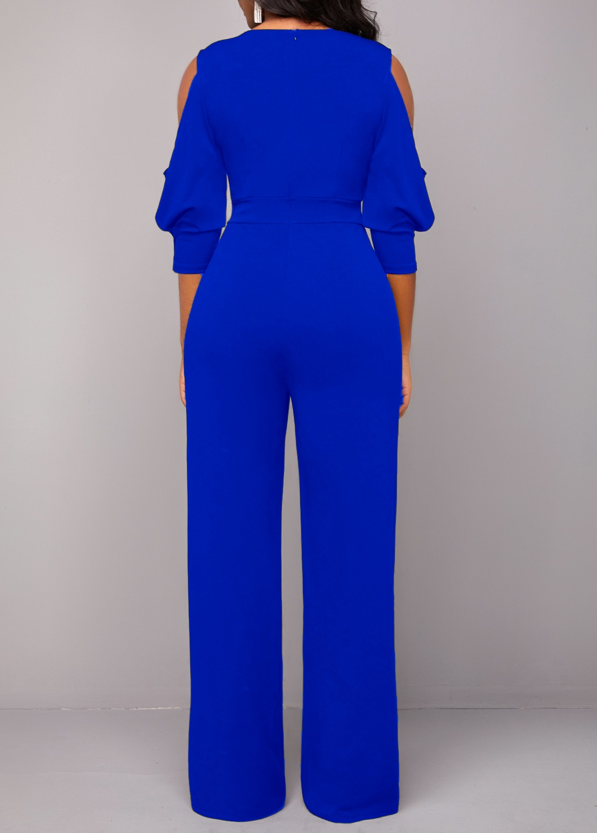 Royal Blue jumpsuits & rompers,Plain Color jumpsuits & rompers,ROTITA Sequin Royal Blue V Neck Jumpsuit