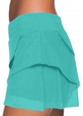 ROTITA Cyan Layered High Waisted Swim Skirt