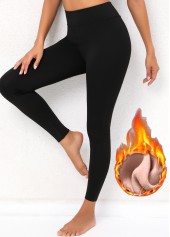 High Waisted Fleece Lined Black Leggings