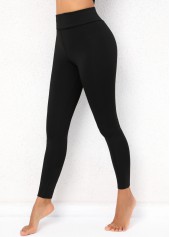 Black bottoms,Plain Color bottoms,High Waisted Fleece Lined Black Leggings
