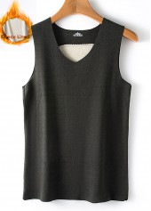 Patchwork Black V Neck Tank Top