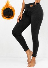 Dark Grey Marl High Waisted Elastic Waist Leggings