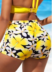Yellow swimwear,Plain Color swimwear,ROTITA Bowknot Tie Back Yellow Bikini Top