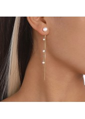1 Pair Gold Chain Design Pearl Earrings