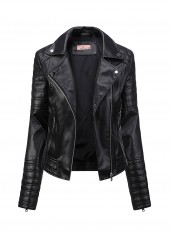 Zipper Black Lapel Long Sleeve Jacket