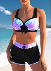 Multi Color swimwear,Ombre swimwear,ROTITA Bowknot Multi Color Ombre Bikini Top