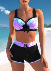 Bowknot Multi Color Ombre Bikini Set