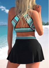 Cyan swimwear,Dot swimwear,Geometric swimwear,ROTITA Criss Cross Cyan Polka Dot Bikini Top