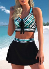 Cyan swimwear,Dot swimwear,Geometric swimwear,ROTITA Criss Cross Cyan Polka Dot Bikini Top