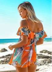 Multi Color swimwear,Animal Print swimwear,Tribal swimwear,ROTITA Ruffle Multi Color Zebra Print Swimdress Top