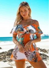 Multi Color swimwear,Animal Print swimwear,Tribal swimwear,ROTITA Ruffle Multi Color Zebra Print Swimdress Top