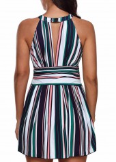 Multi Color plus size,Striped plus size,ROTITA Plus Size Striped Multi Color Swimdress Top