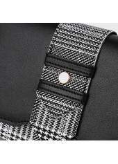 Black accessories,Houndstooth accessories,Houndstooth Print Black Magnetic Shoulder Bag