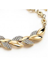 Gold jewelry,Other jewelry,Round Leaf Design Gold Alloy Bracelet